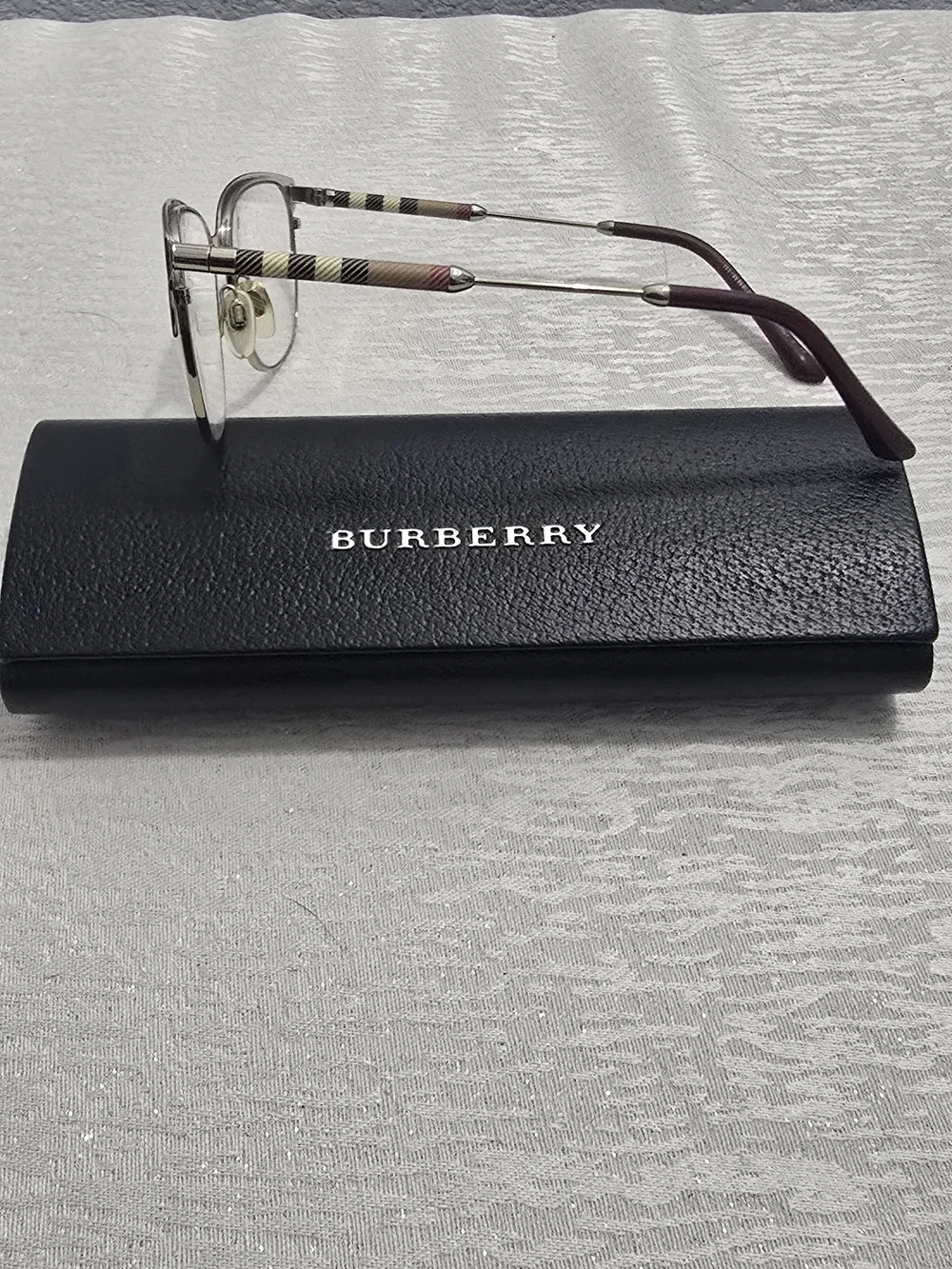 Burberry Alma Cat-Eye Glasses in Bordeaux and Light Gold